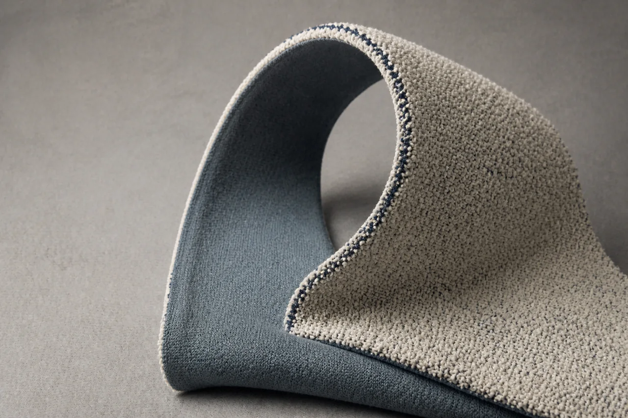 Hemp terry fabric showing its looped reverse structure